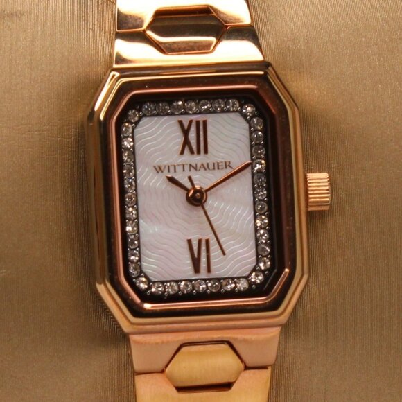 Wittnauer Accessories - Wittnauer Ladies Watch Crystal Insets Rose Gold Tone Mother Of Pearl Dial 20mm